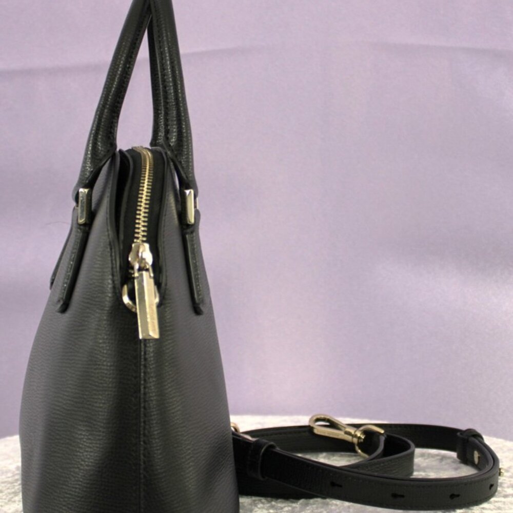 Kate Spade New York Small Dome Satchel Crossbody – Black Pebbled Leather - Picture 7 of 15